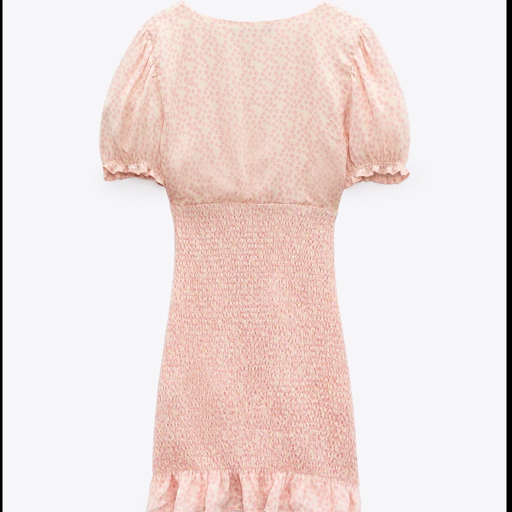 Zara Textured Printed Floral Mini Dress - Picture 7 of 9